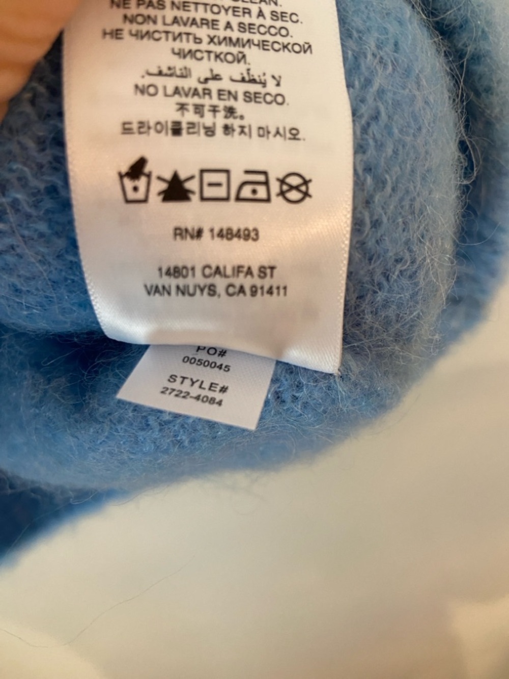 DÔEN Hearst Sweater Seashore Blue Fuzzy Alpaca Short Sleeve Knit XS - Picture 6 of 7